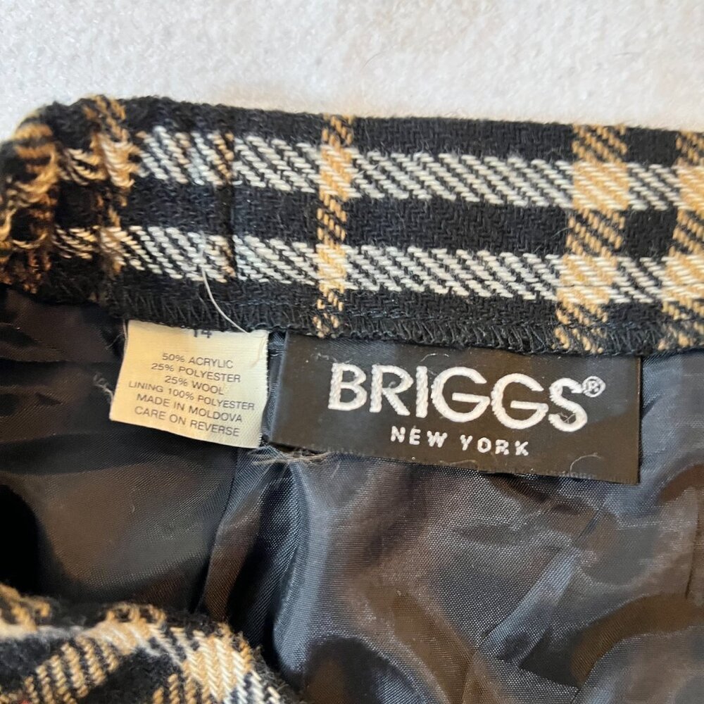 Briggs NY Pencil Skirt 14 Vtg Plaid Tassel Wool Tartan Office Christmas Party - Picture 6 of 9